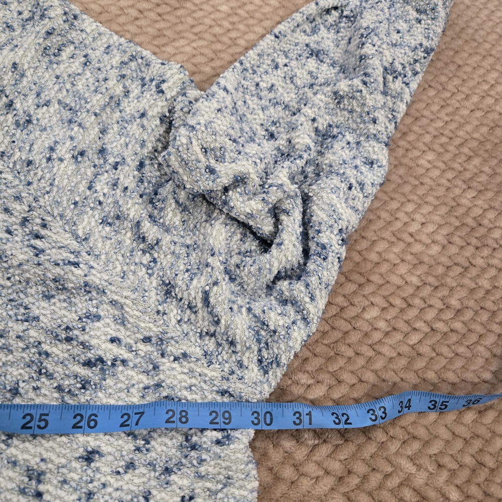 Free People XS/S Blue Speckled Cowl Neck Oversized Cozy Sweater - Picture 12 of 13